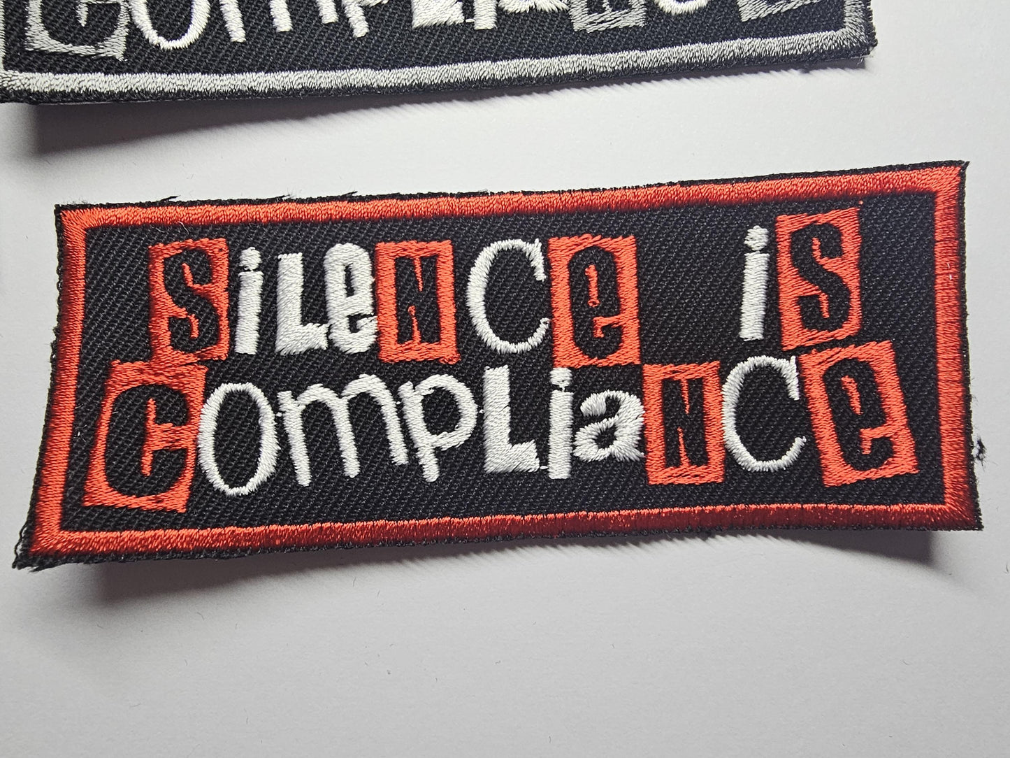 Silence is Compliance Embroidered Patch Punk Style