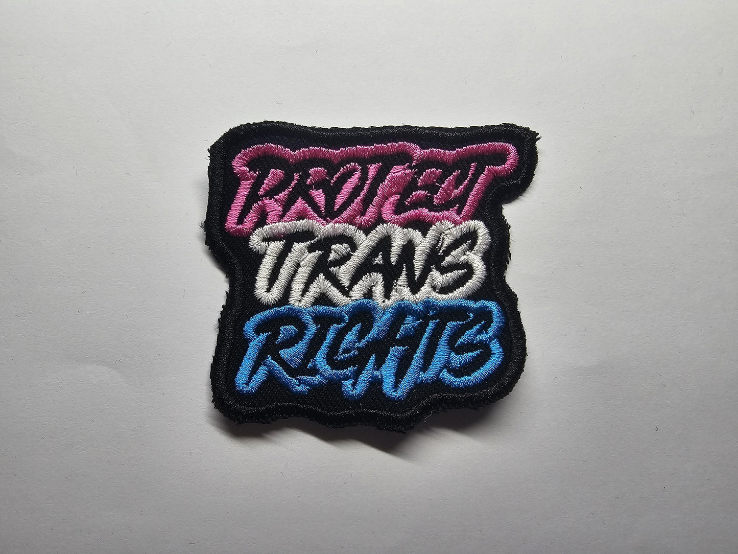 Protect Trans Rights Outline Embroidered Patch