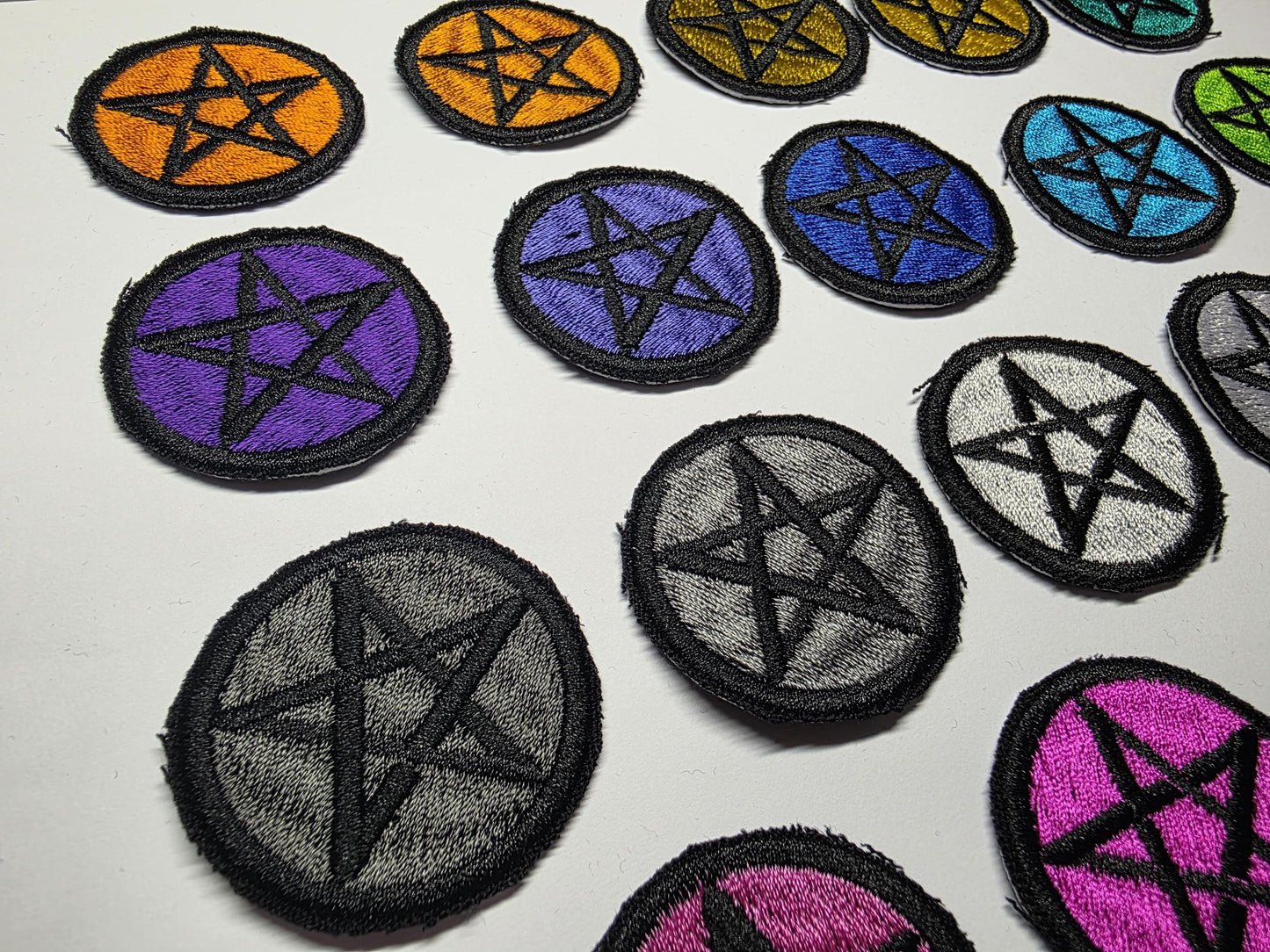 Mini Pentagrams Iron On Embroidered Patch