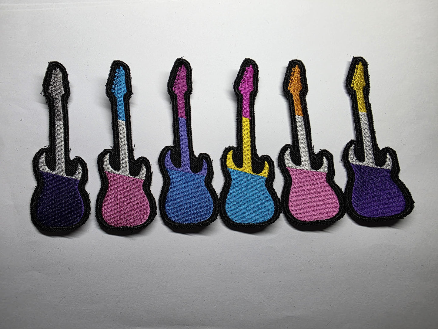 Guitar Pride Flags Rocker Metalhead Subtle LGBTQ+ Embroidered Patch