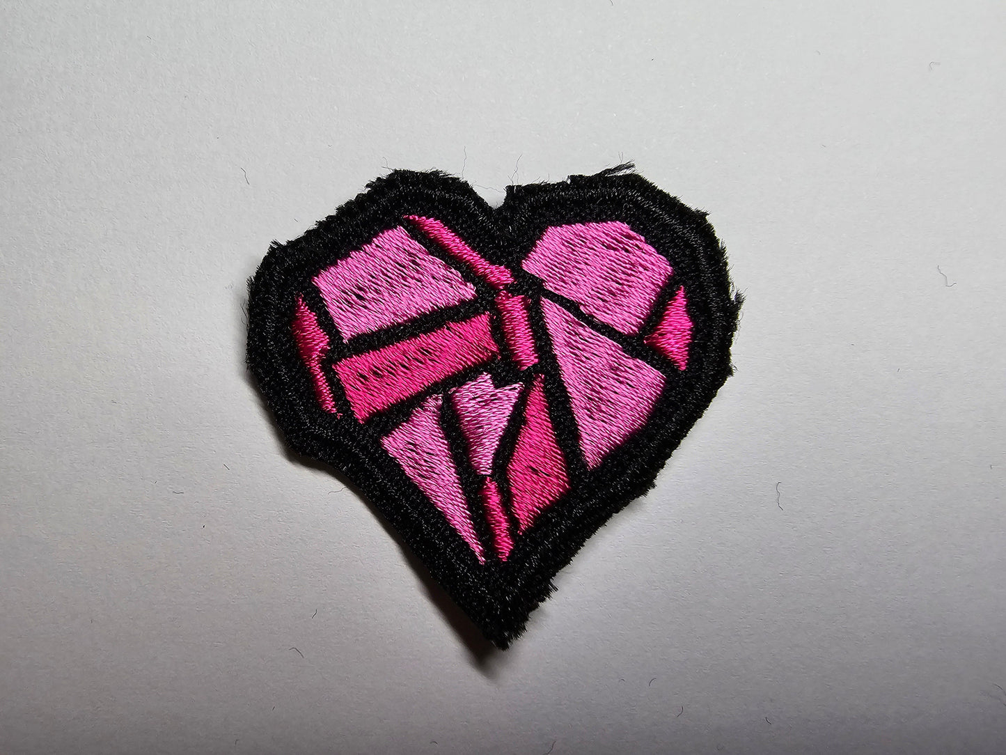Colourful Hearts Small Embroidered Patch Rave Retro Cube Style
