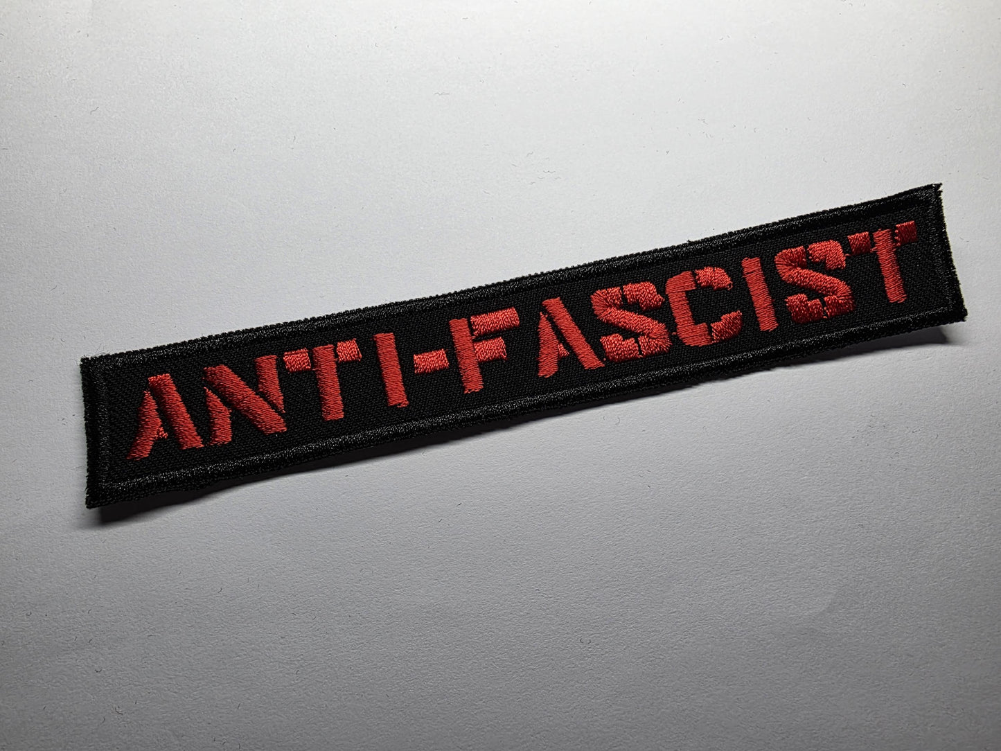 Anti-Fascist Red Stencil Military Anti-Hate Embroidered Patch