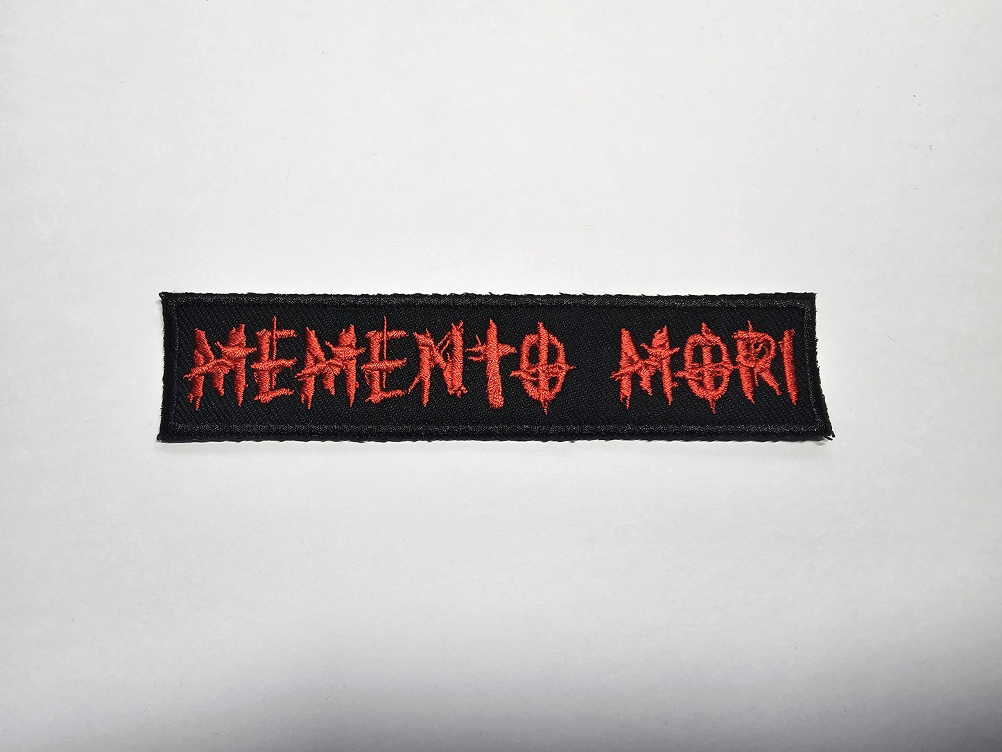 Memento Mori Embroidered Patch Red