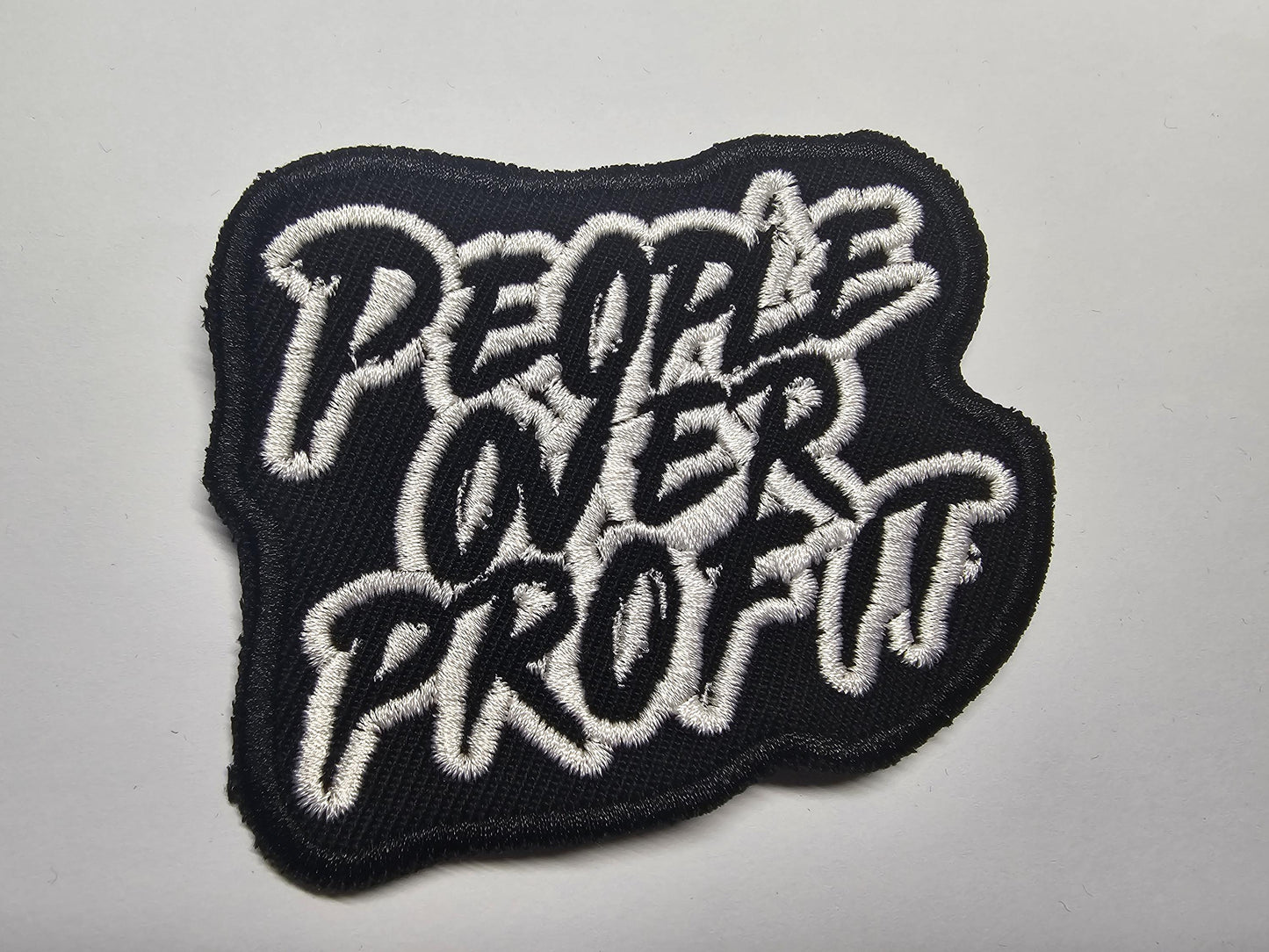 People Over Profit Embroidered Patch Liberal Politics Left-wing