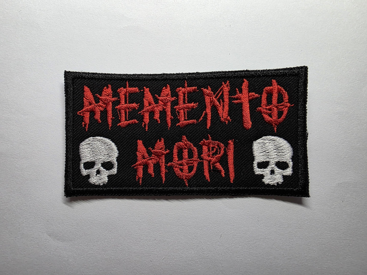 Memento Mori Goth Embroidered Patch with Skulls