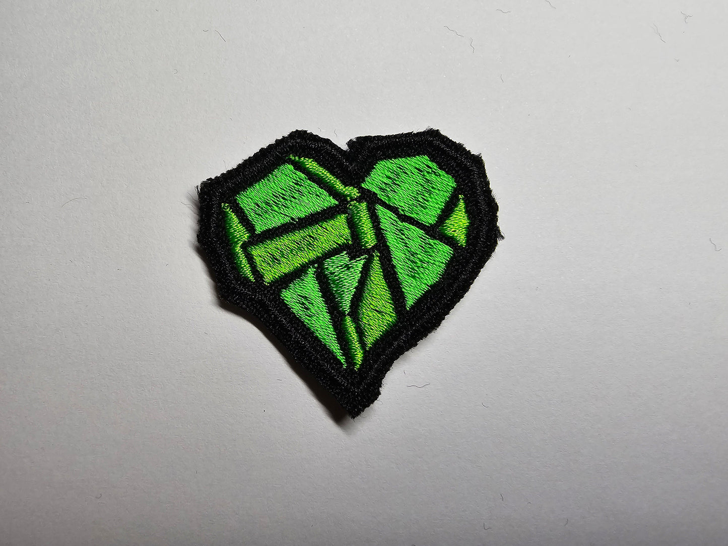 Colourful Hearts Small Embroidered Patch Rave Retro Cube Style