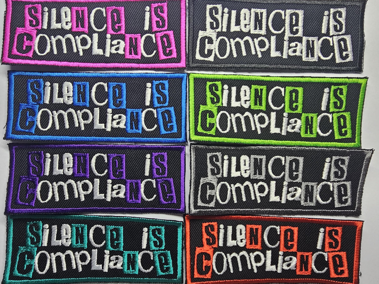 Silence is Compliance Embroidered Patch Punk Style