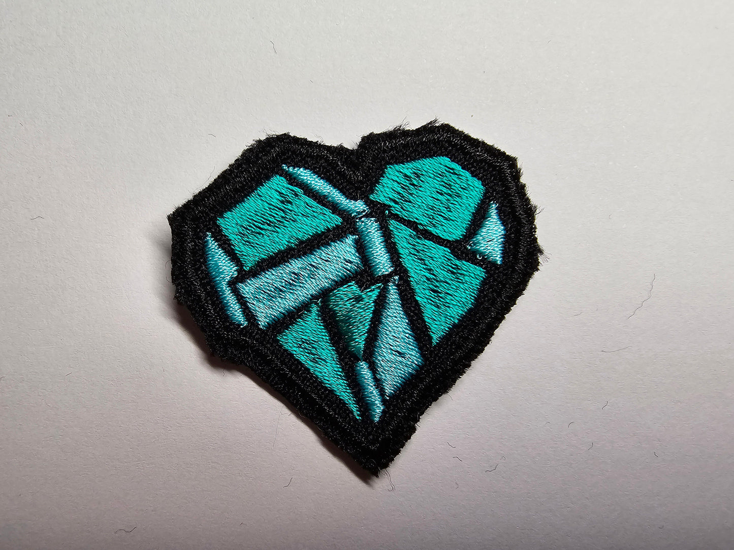 Colourful Hearts Small Embroidered Patch Rave Retro Cube Style