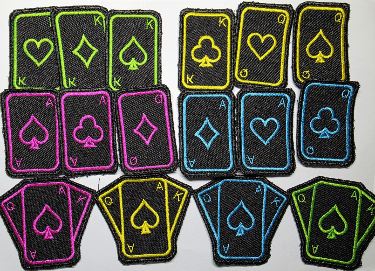 Neon Playing Cards Embroidered Patch Ace of Spades