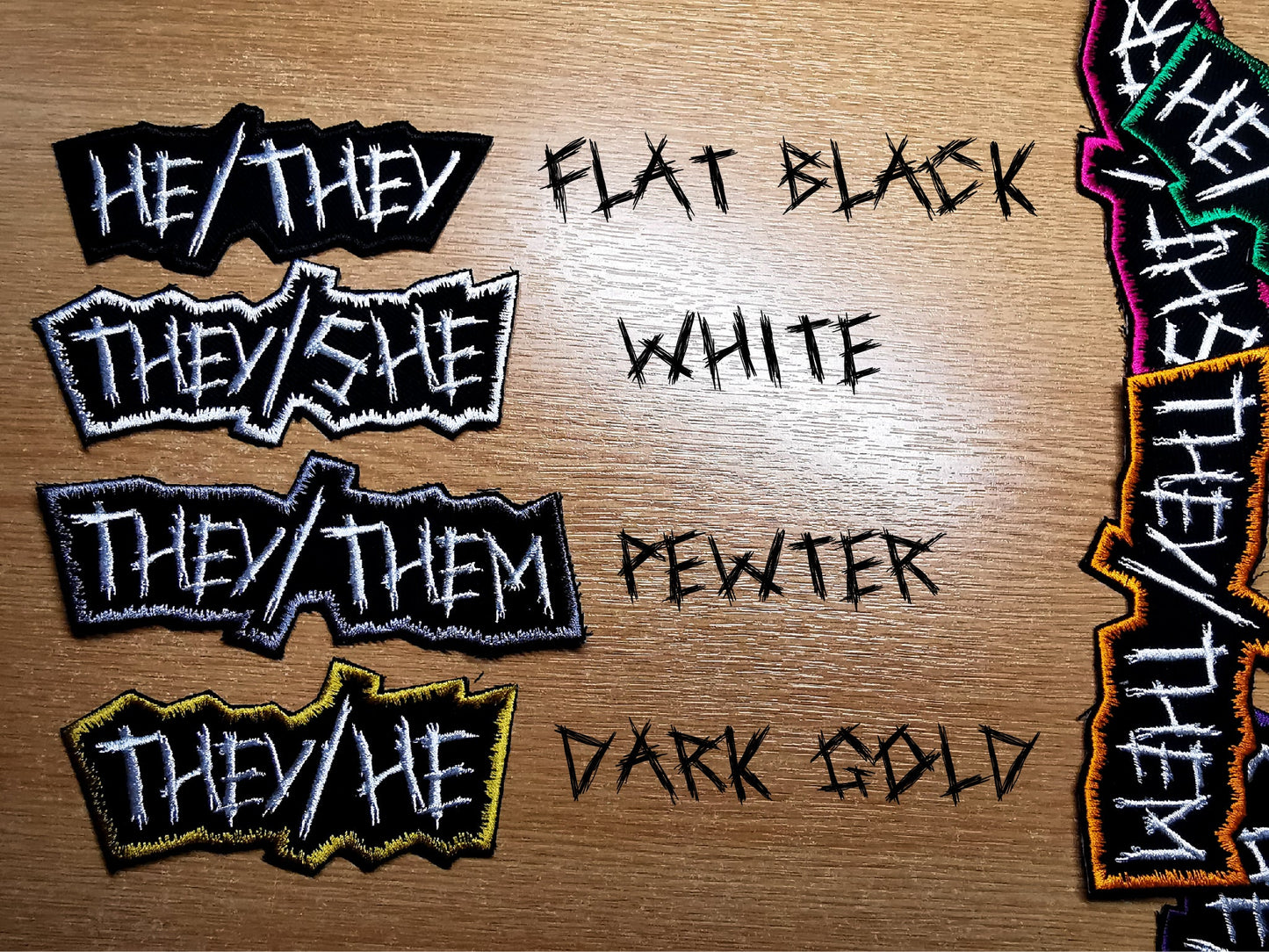 Punk Pronoun Patches Embroidered IRON ON
