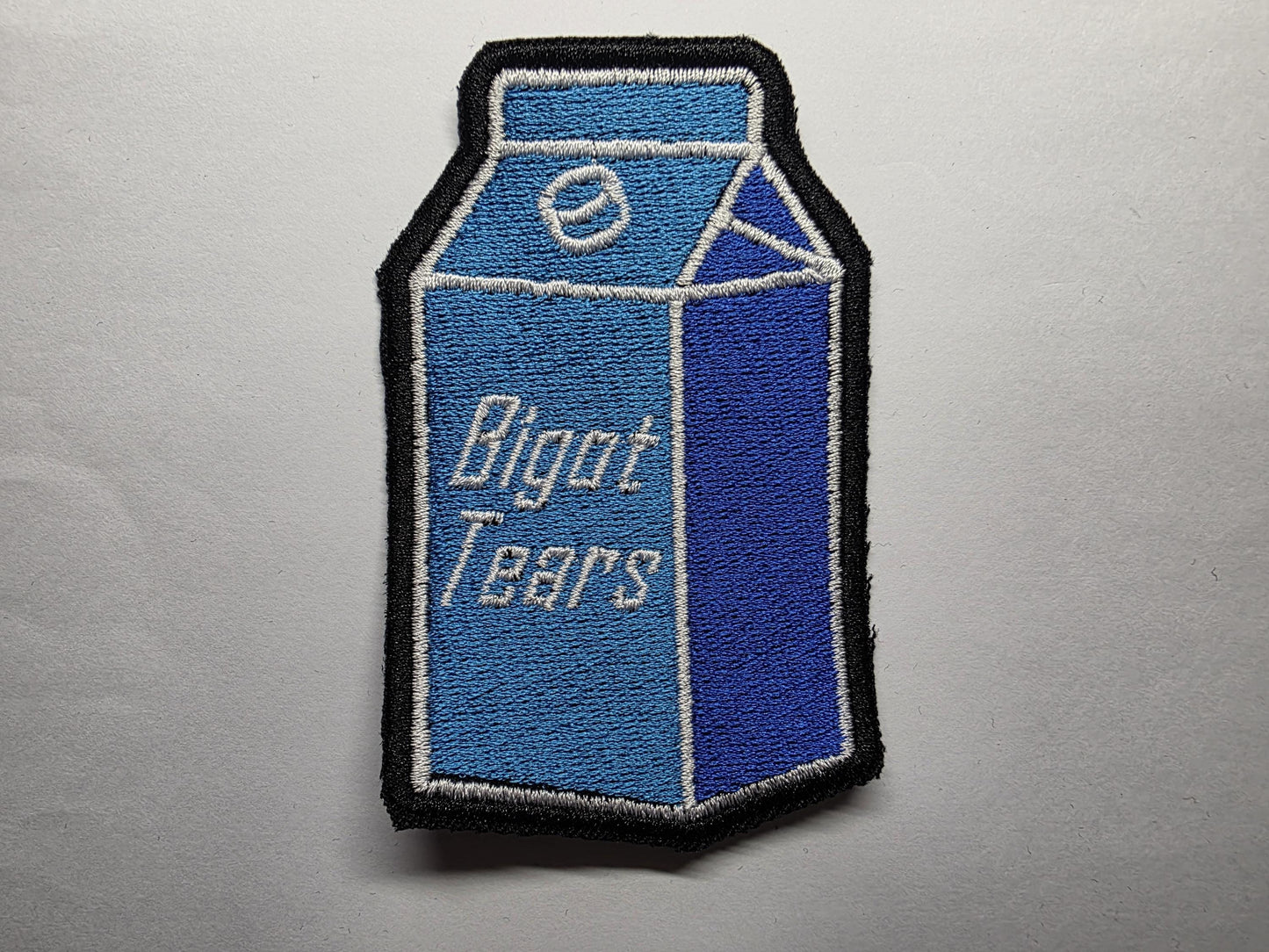 Bigot Tears Milk Bottle Funny Anti-Hate Embroidered Patch