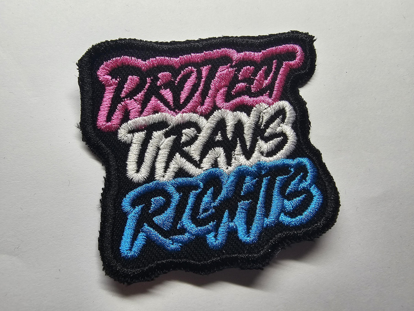 Protect Trans Rights Outline Embroidered Patch