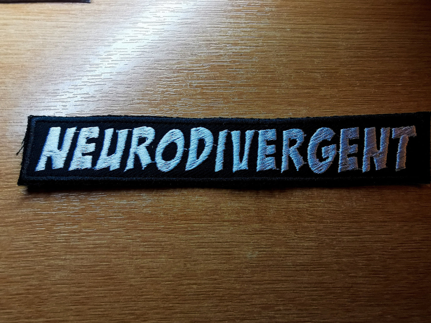 Neurodivergent Long Comic Book Style Iron On Embroidered Patch Neurodiversity Personality