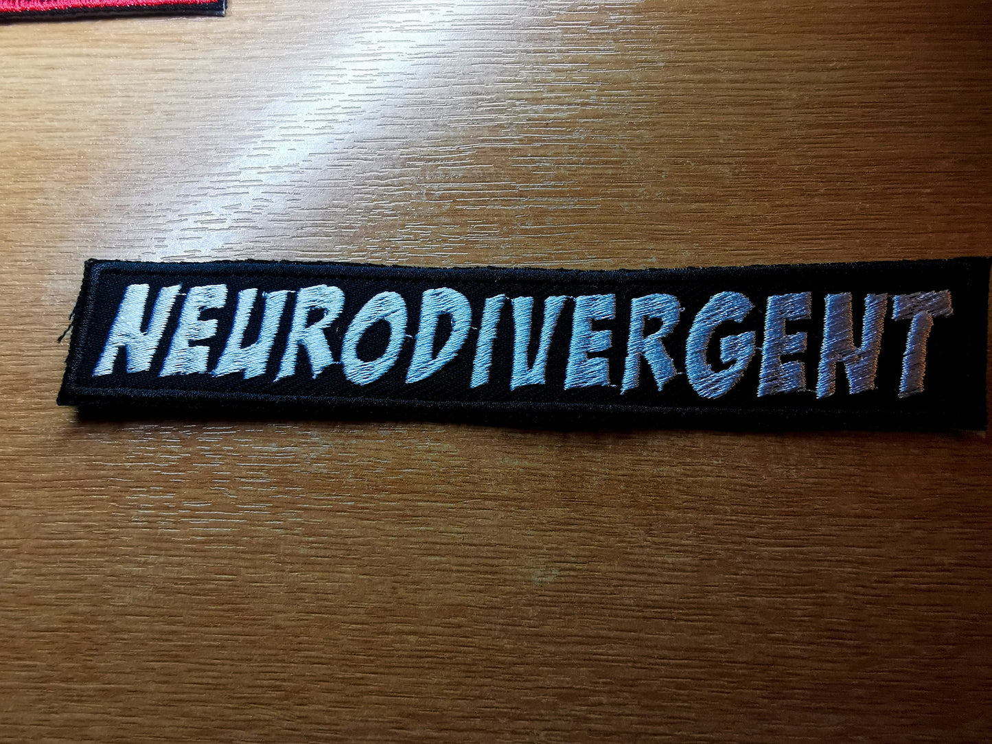 Neurodivergent Long Comic Book Style Iron On Embroidered Patch Neurodiversity Personality