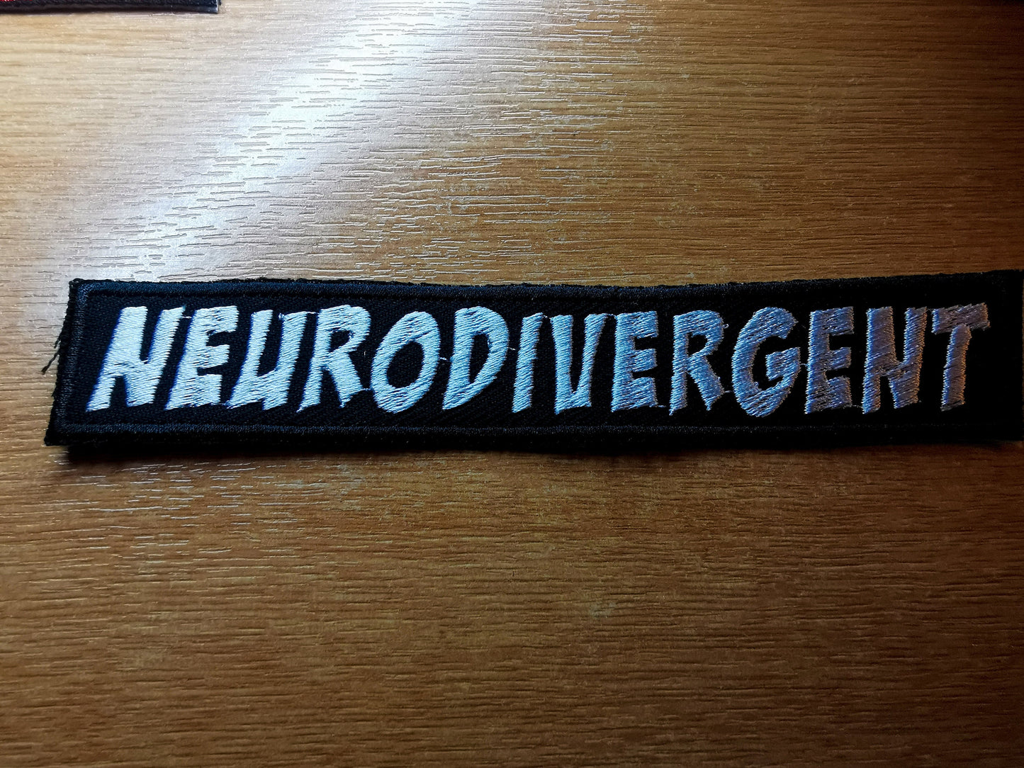 Neurodivergent Long Comic Book Style Iron On Embroidered Patch Neurodiversity Personality