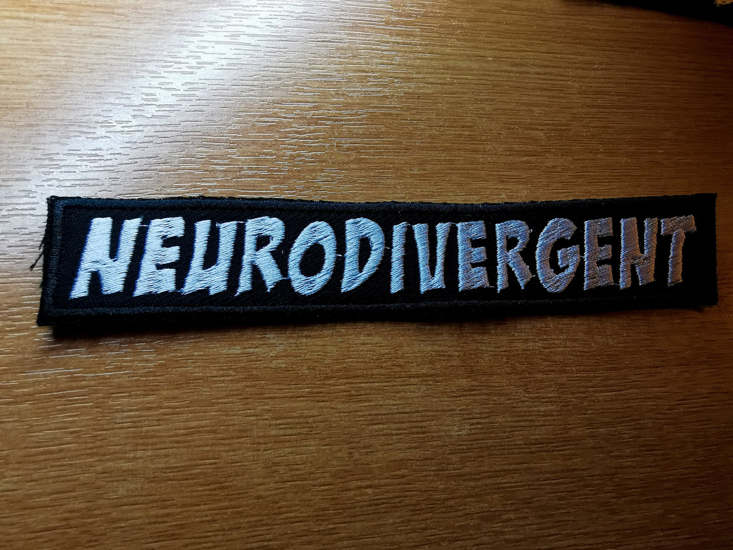 Neurodivergent Long Comic Book Style Iron On Embroidered Patch Neurodiversity Personality