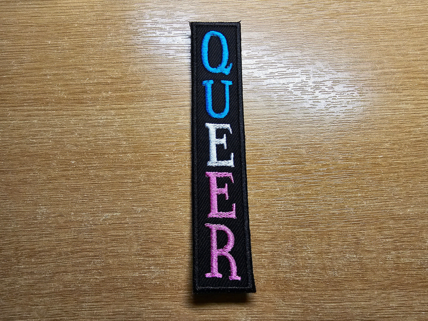 Trans Queer Vertical Patch Punk Metal Trans Flag LGBTQ+ Iron On Patch Pride Embroidered Patches
