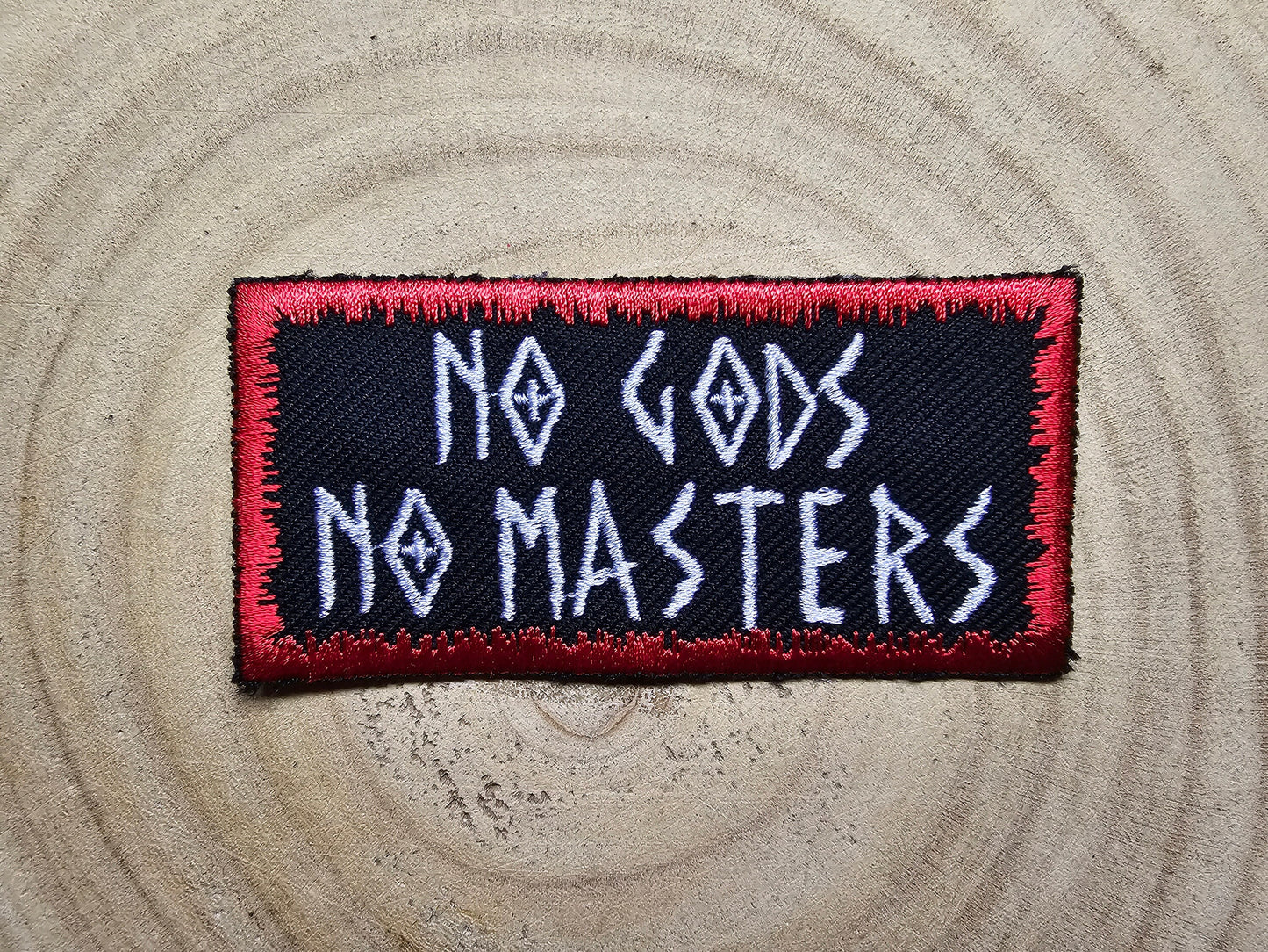 No Gods No Masters Patch Red Border Embroidered Patch