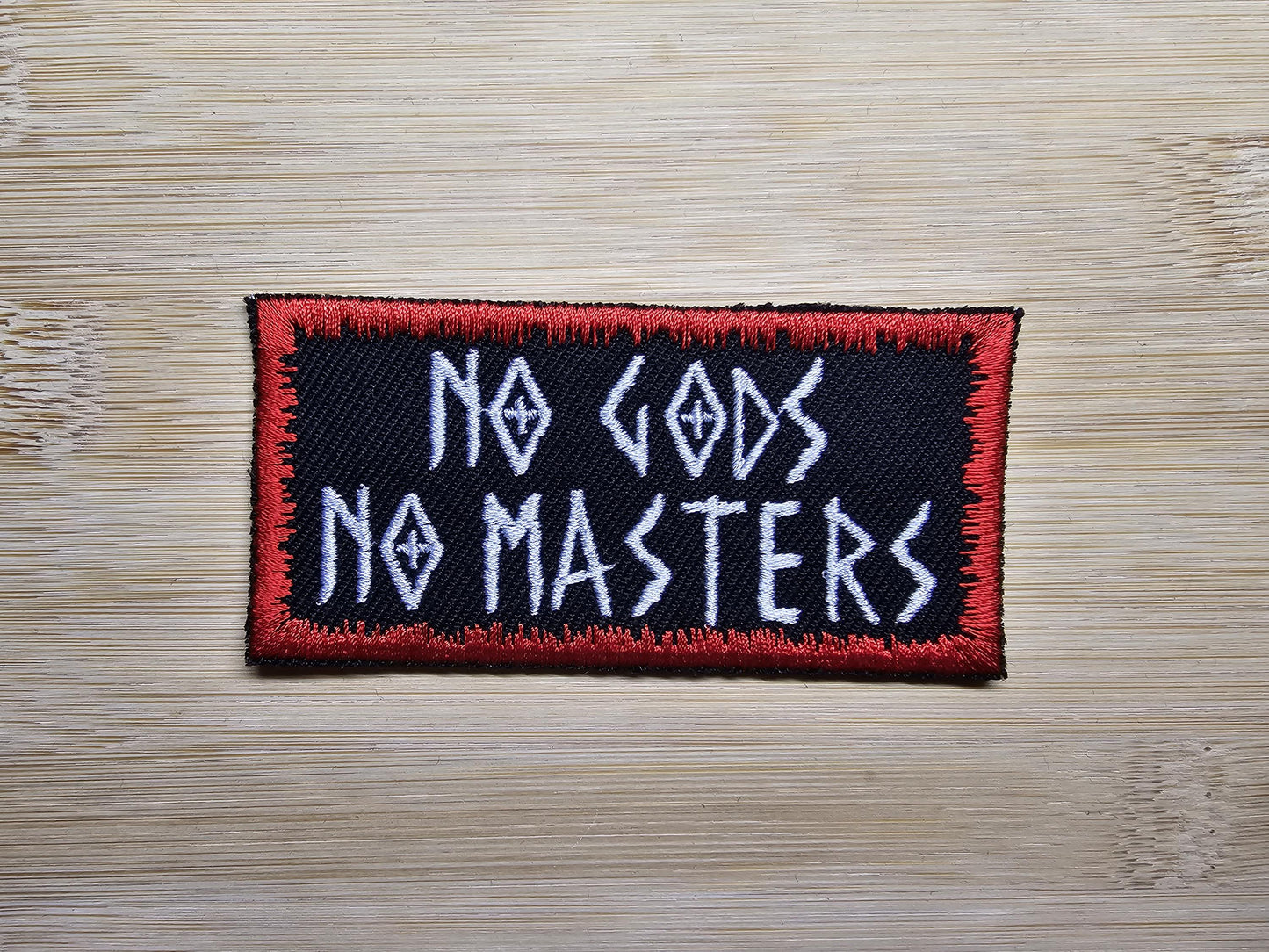 No Gods No Masters Patch Red Border Embroidered Patch