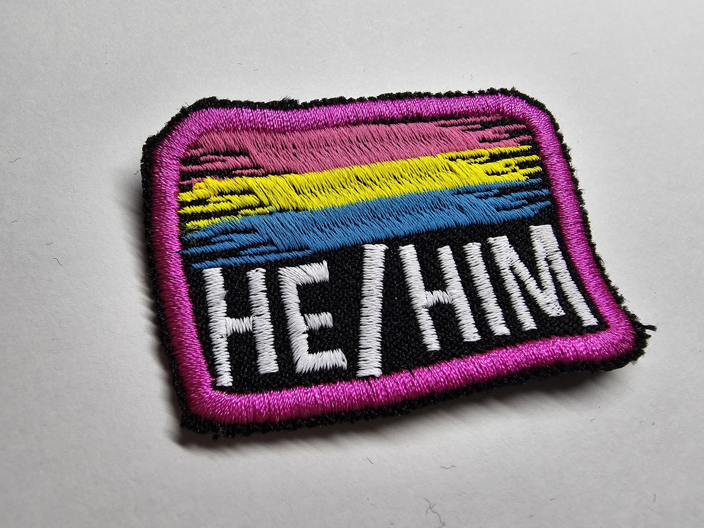 Pronoun Flag Embroidered Custom Patch Video Game Inspired