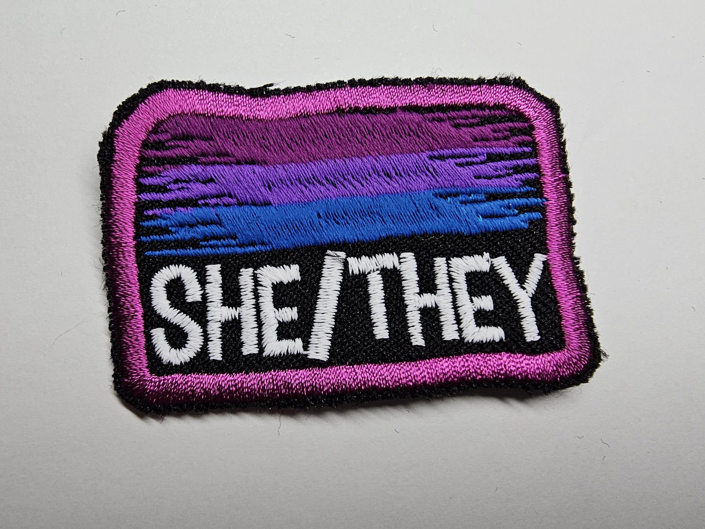 Pronoun Flag Embroidered Custom Patch Video Game Inspired
