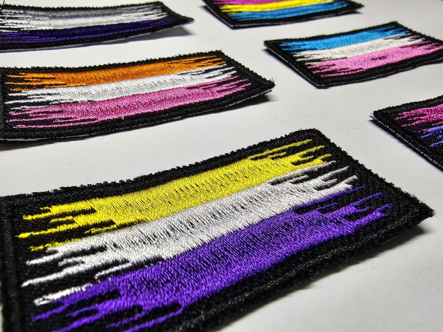 Grunge Pride Flag Embroidered Patches