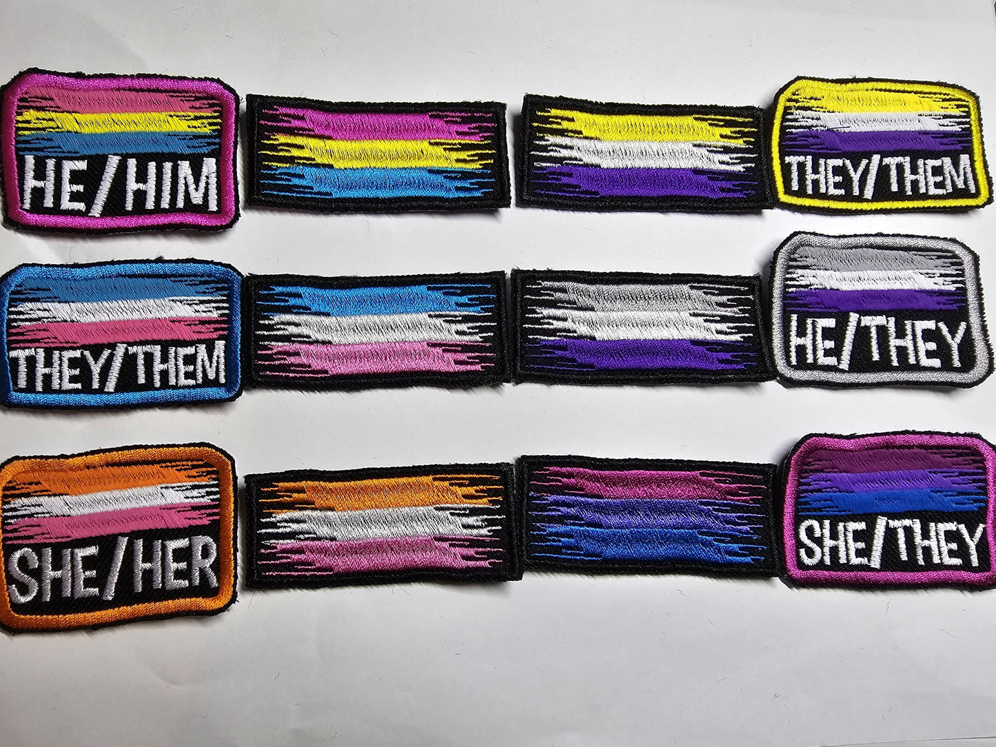 Grunge Pride Flag Embroidered Patches