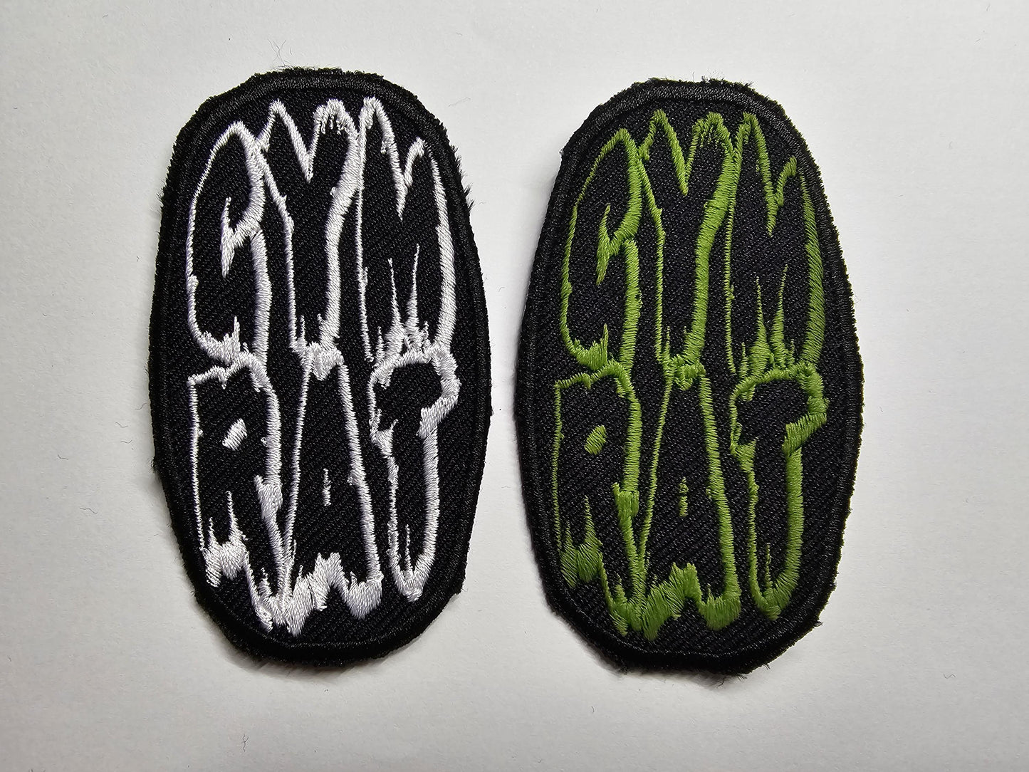 Gym Rat Embroidered Patch Gothic