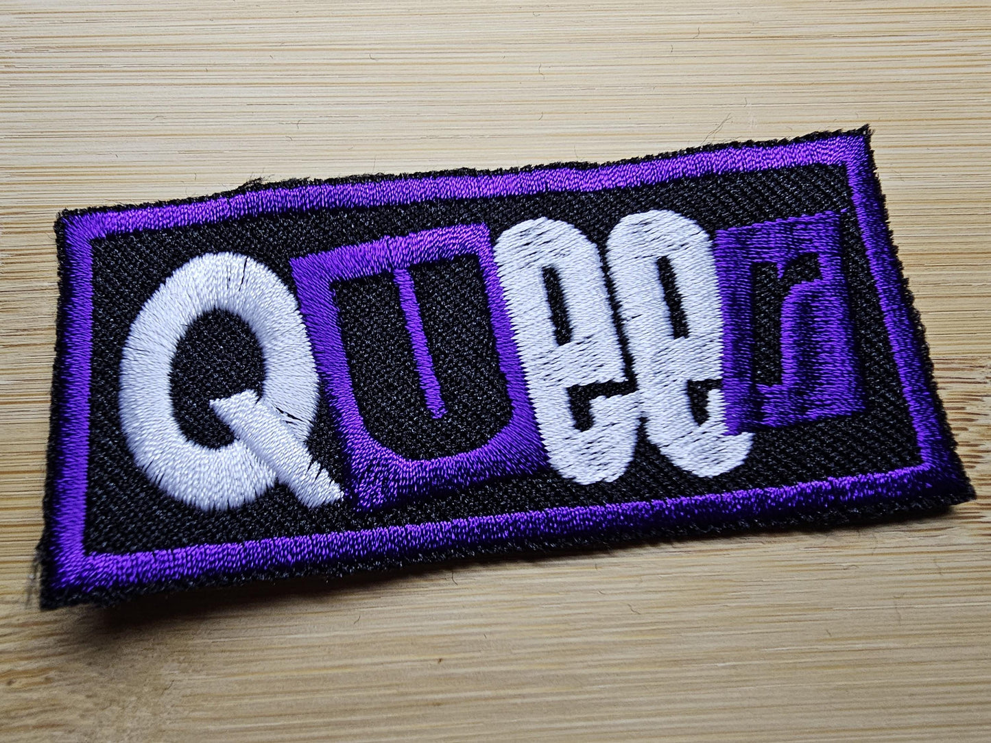 Queer Punk LGBTQ+ Iron On Patch Purple Pride Embroidered Patches