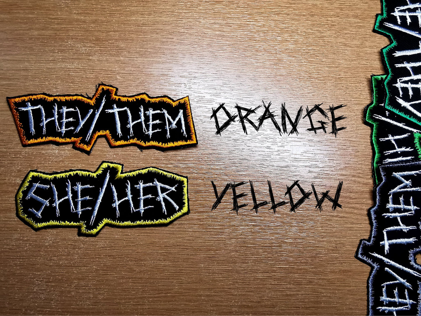 Punk Pronoun Patches Embroidered IRON ON