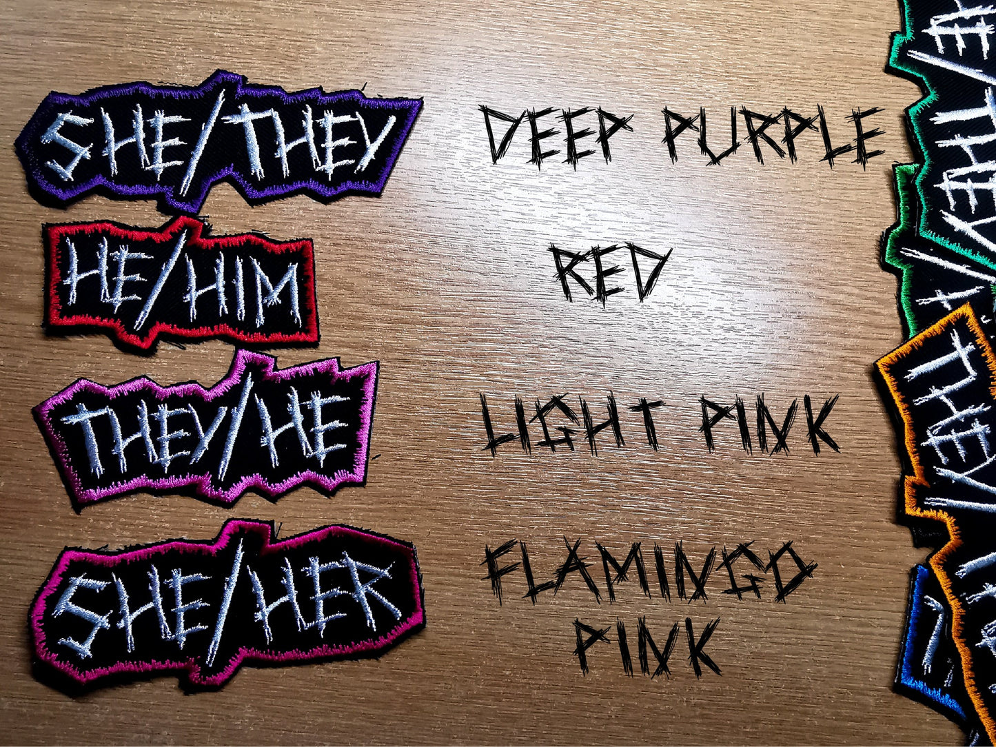 Punk Pronoun Patches Embroidered IRON ON