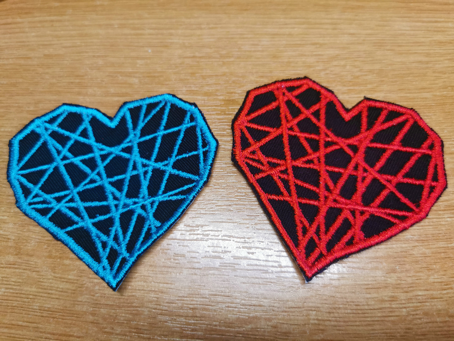 Retro Emo Heart Embroidered Patch Laser beams Rave