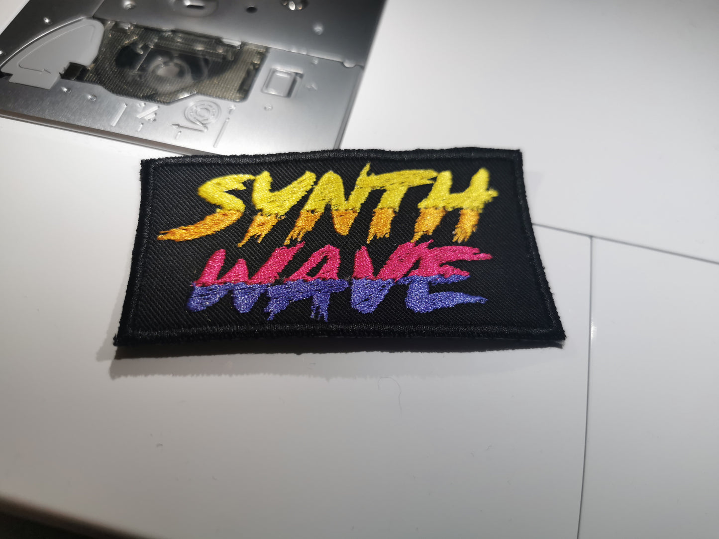 Synthwave Embroidered Patch Outrun Colour Scheme