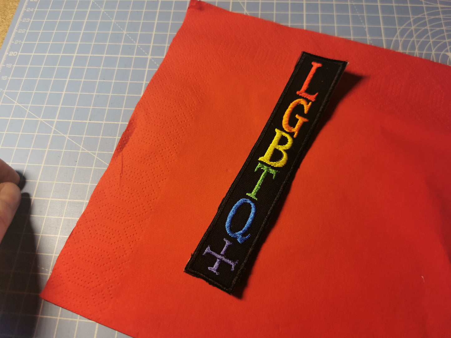 LGBTQ+ Vertical Embroidered Patch Rainbow
