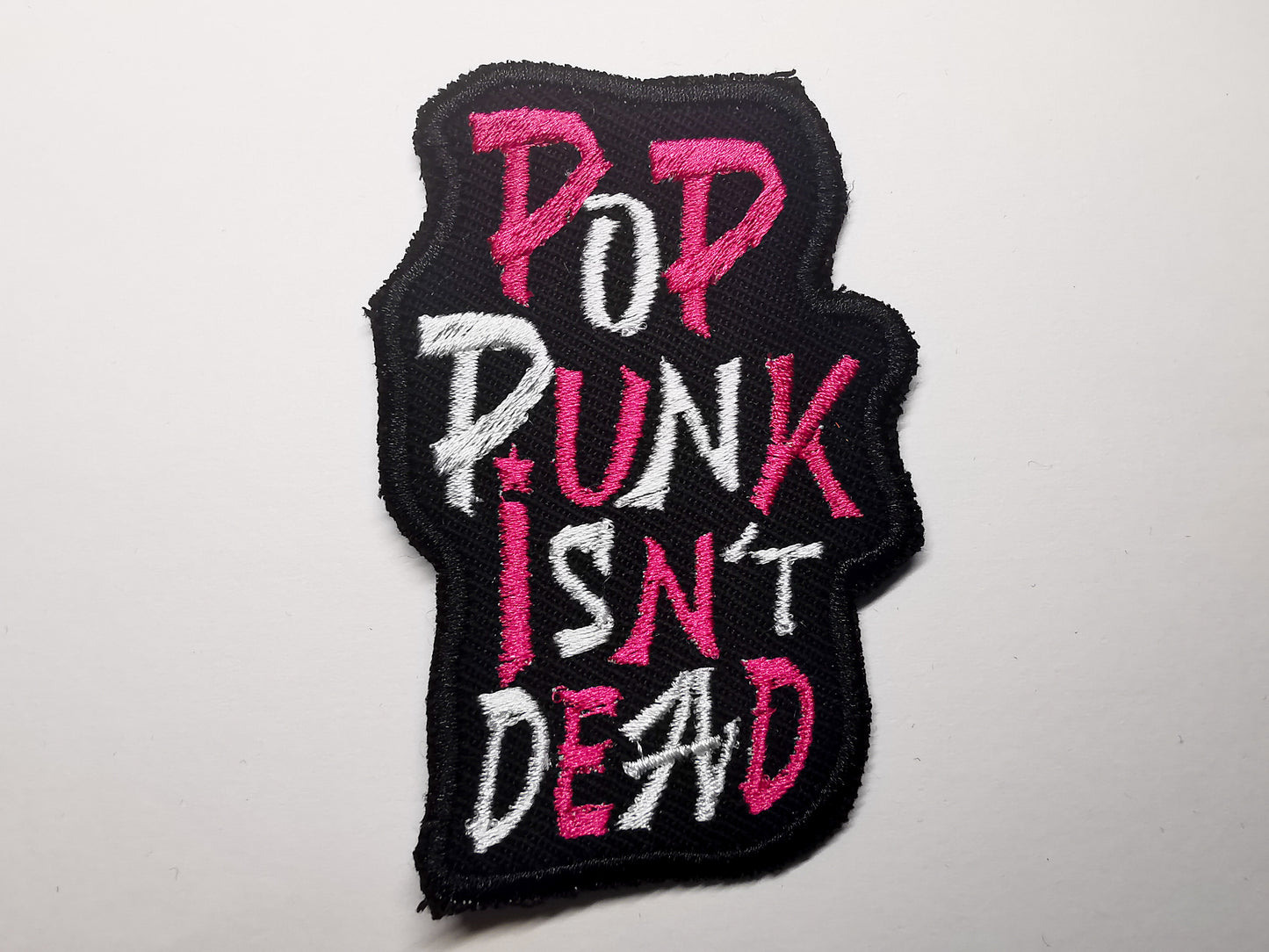 Pop Punk Isn't Dead Embroidered Patch Bright and White