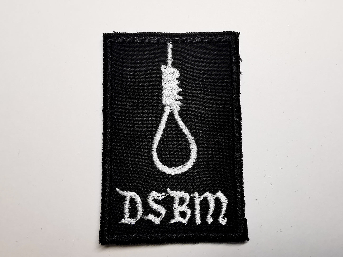 Depressive Black Metal Embroidered Patch White with Black Border