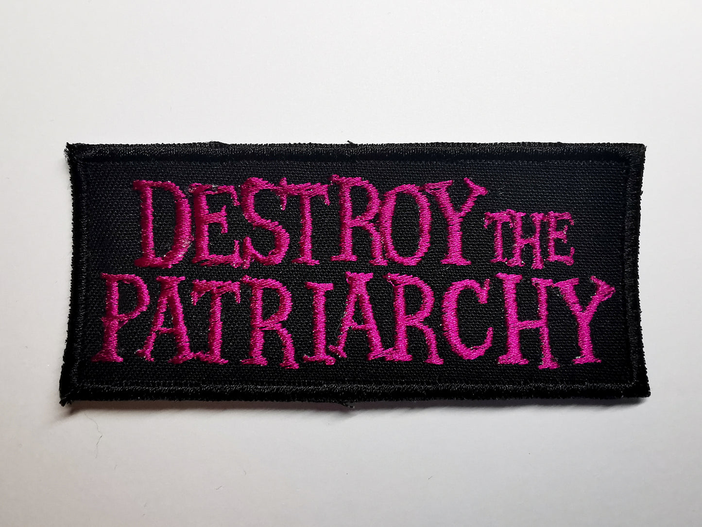 Destroy the Patriarchy Embroidered Patch Cyclamen