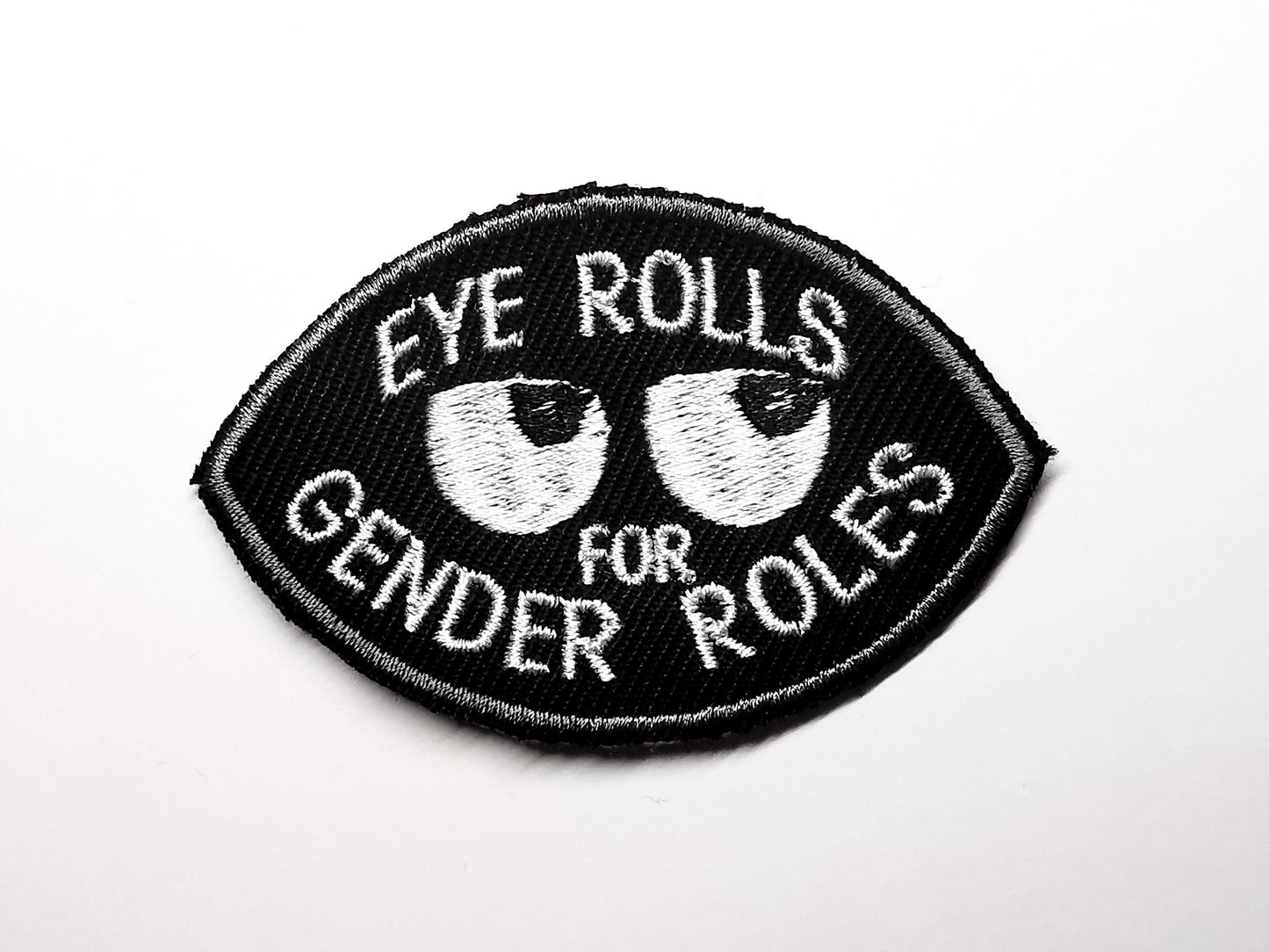 Eye Rolls for Gender Roles Embroidered Patch Eye Shape