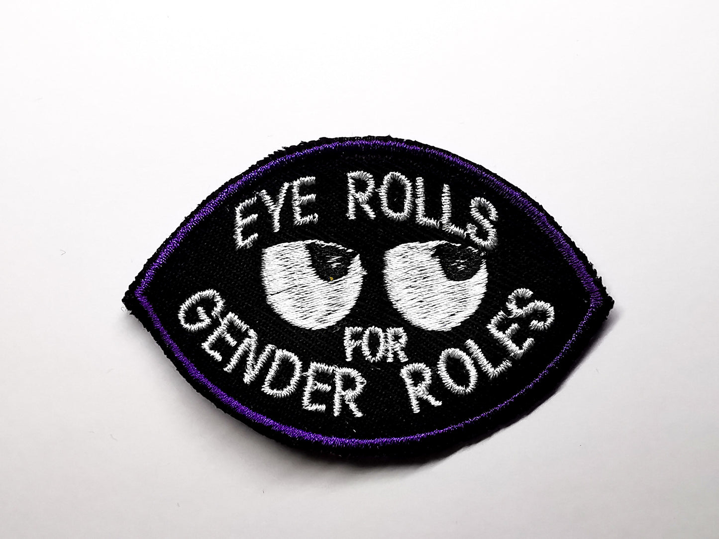 Eye Rolls for Gender Roles Embroidered Patch Eye Shape