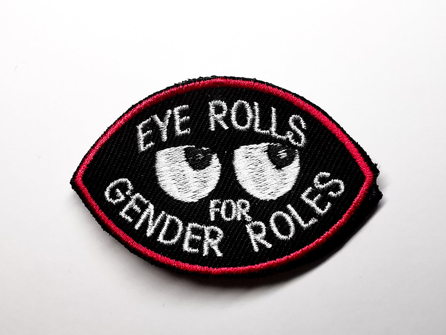 Eye Rolls for Gender Roles Embroidered Patch Eye Shape