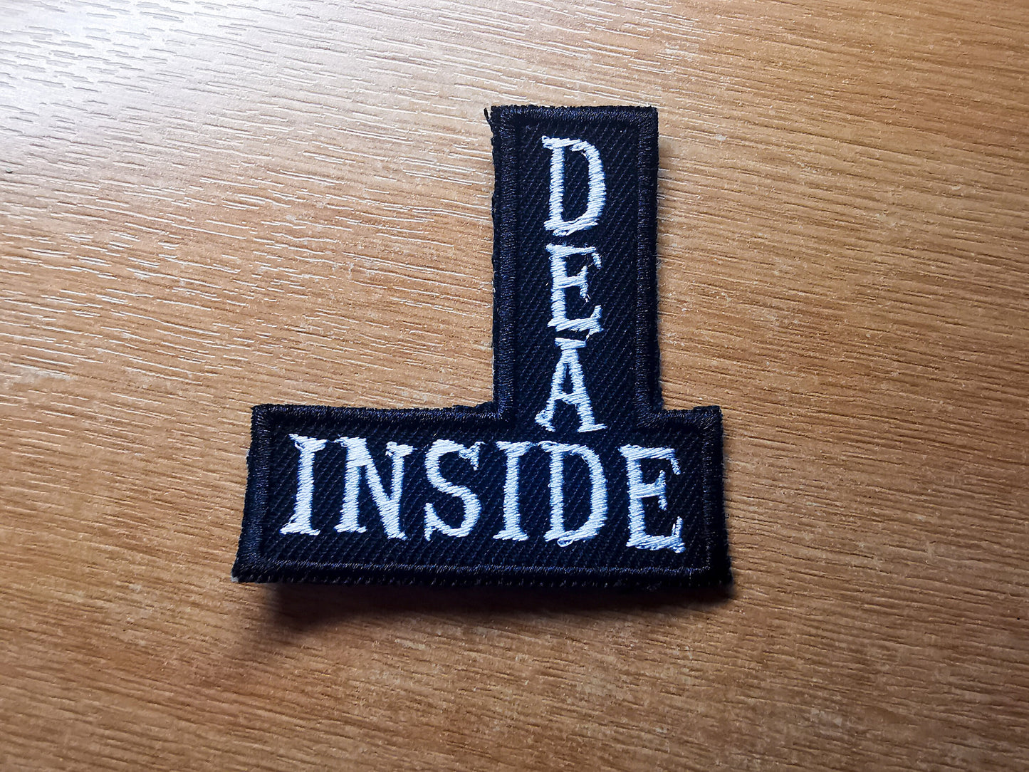 Dead Inside Word Crossing Design Emo Goth Metal Punk Embroidered Patch