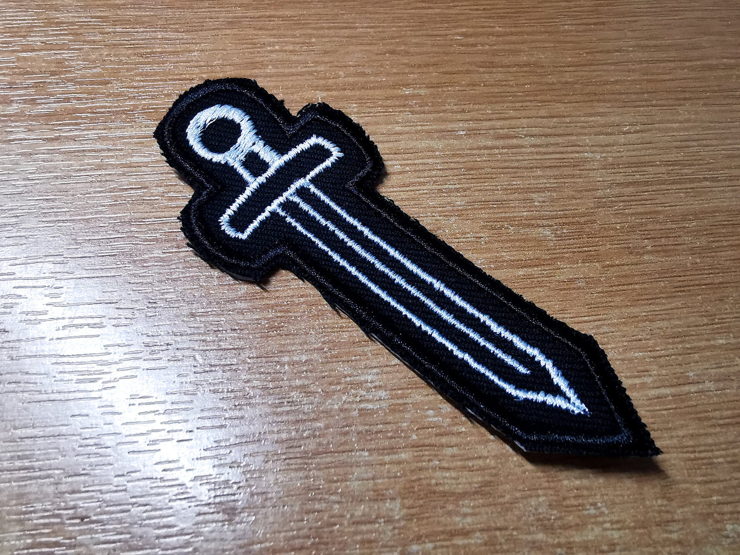 Sword and Bow Arrow Embroidered Iron On Patch Destiny Fantasy RPG Vikings Medieval Dungeon Gaming