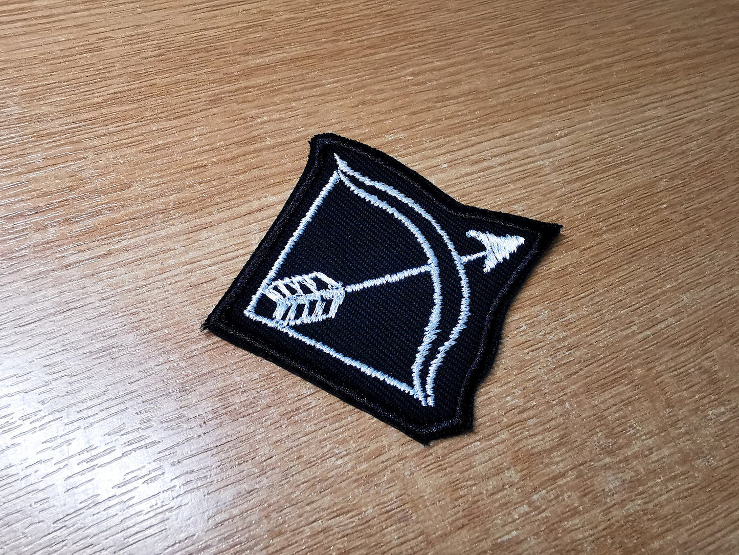 Sword and Bow Arrow Embroidered Iron On Patch Destiny Fantasy RPG Vikings Medieval Dungeon Gaming