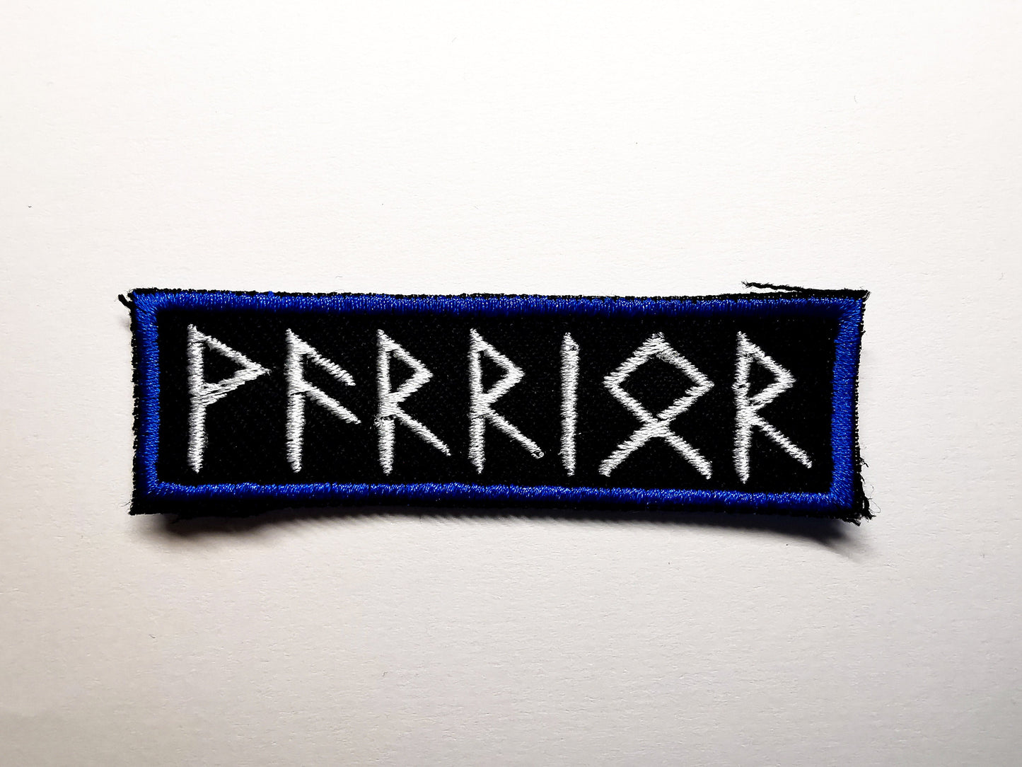 Warrior Runes Iron on Embroidered Blue or Red Border Patch Viking Warrior Norse Inspired Patches