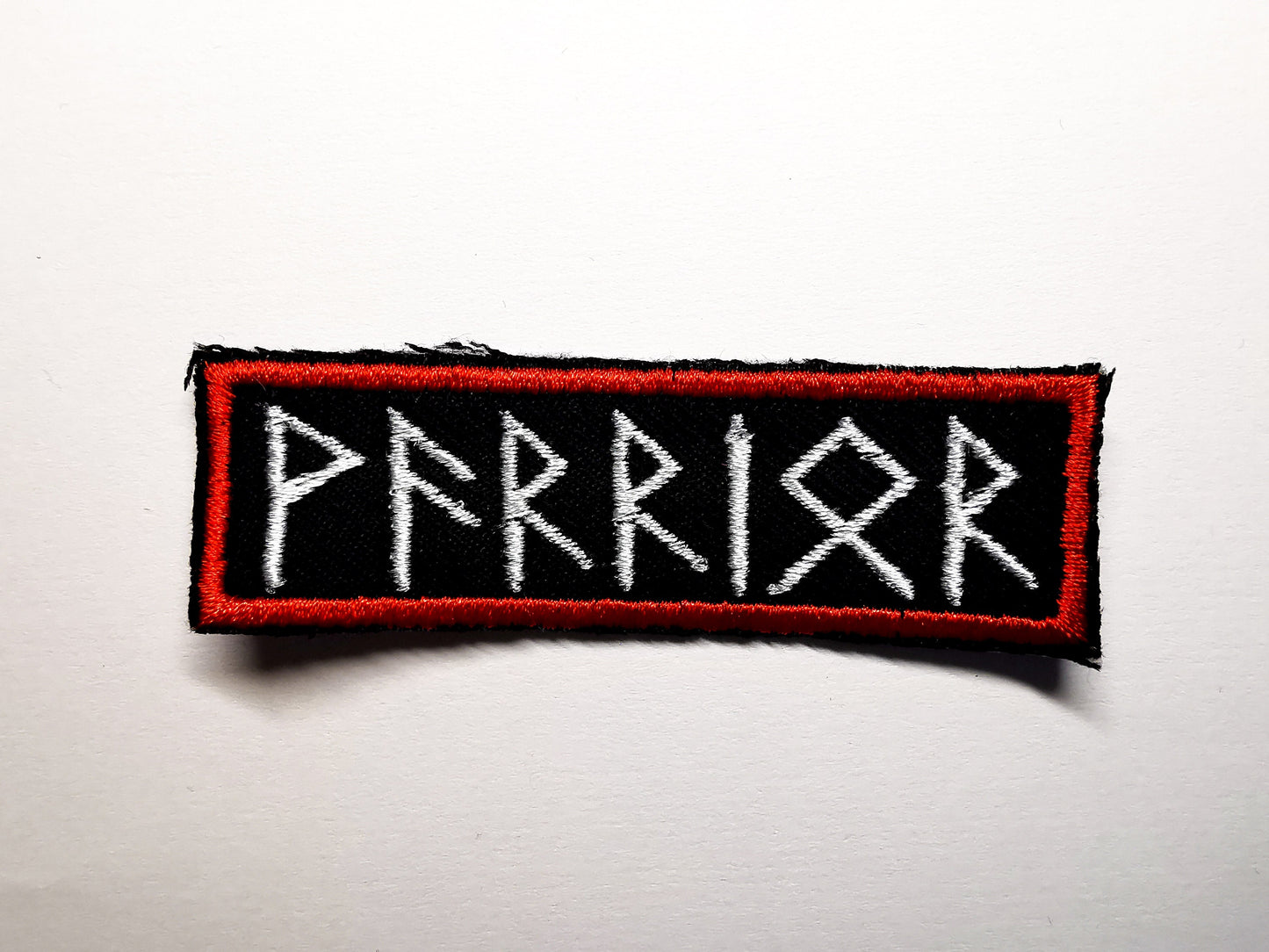 Warrior Runes Iron on Embroidered Blue or Red Border Patch Viking Warrior Norse Inspired Patches
