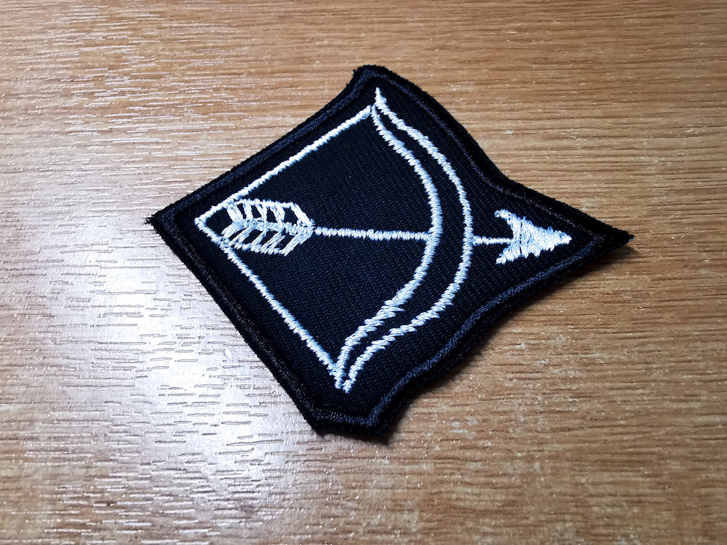 Sword and Bow Arrow Embroidered Iron On Patch Destiny Fantasy RPG Vikings Medieval Dungeon Gaming