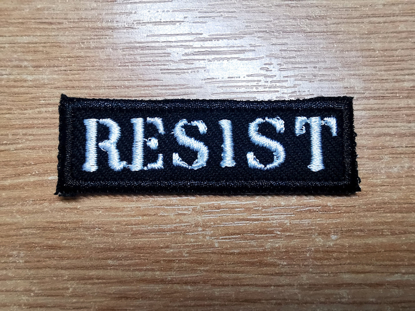 Resist VERY SMALL Iron on Embroidered Patch Anarchist Politics Feminist Leftist Patches