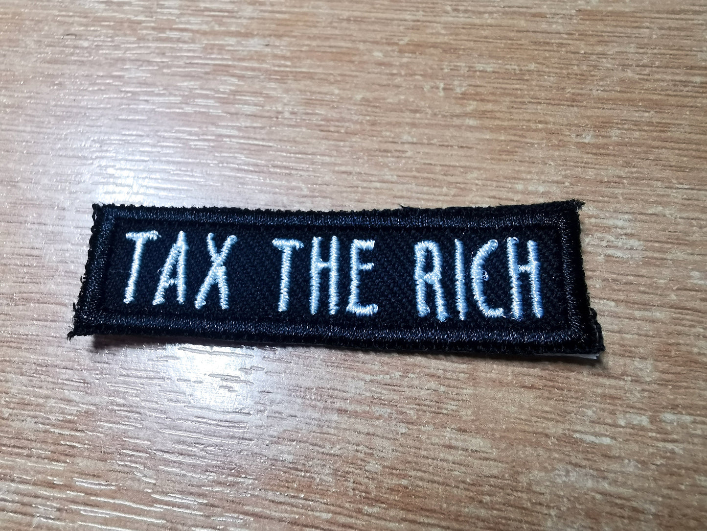 Tax The Rich MINI Embroidered Iron On Patch Politics Punk - Very small!