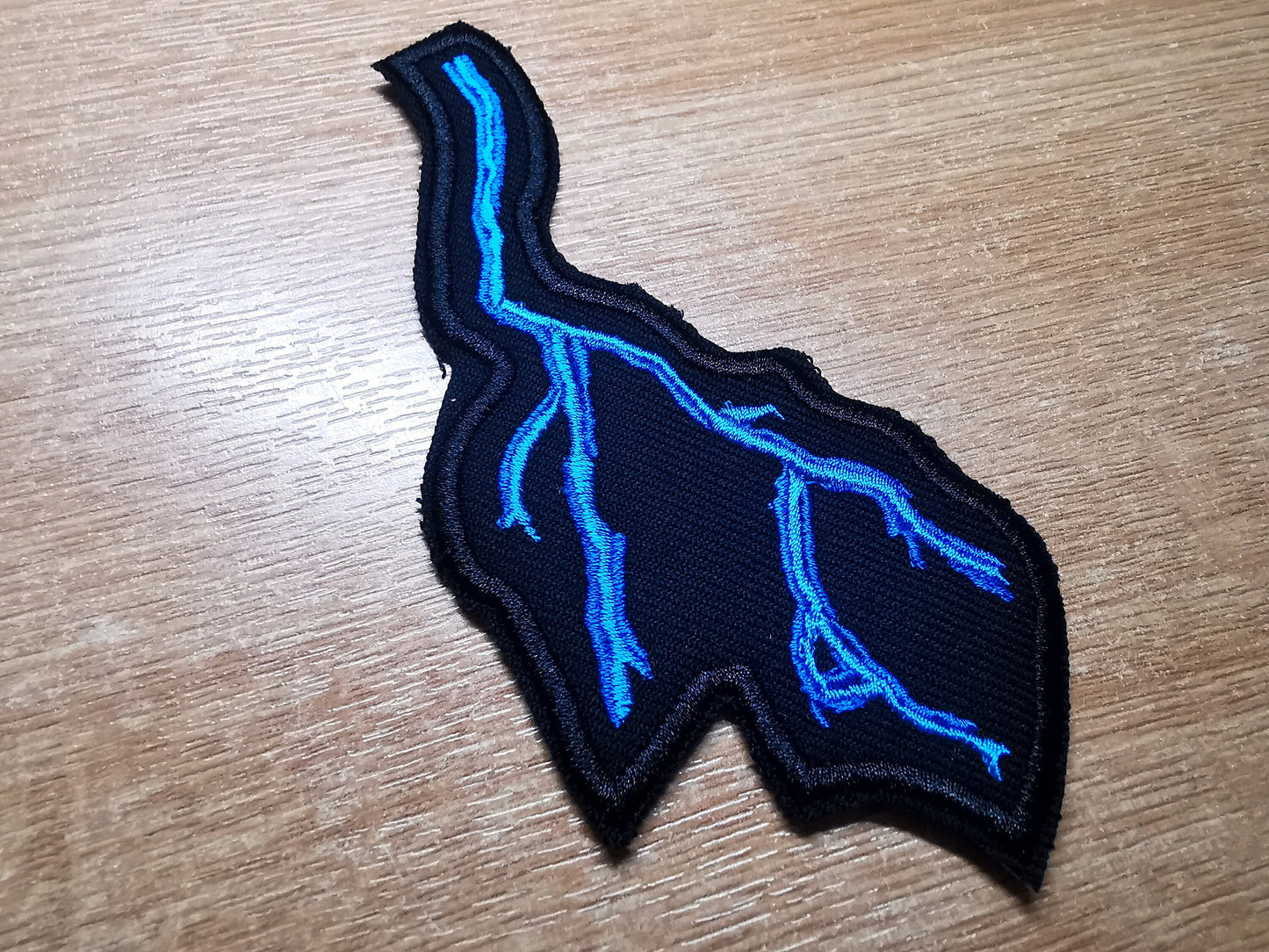 Forked Lightning Iron On Embroidered Patch Gothic Thrash Death Black Metal Battlejacket