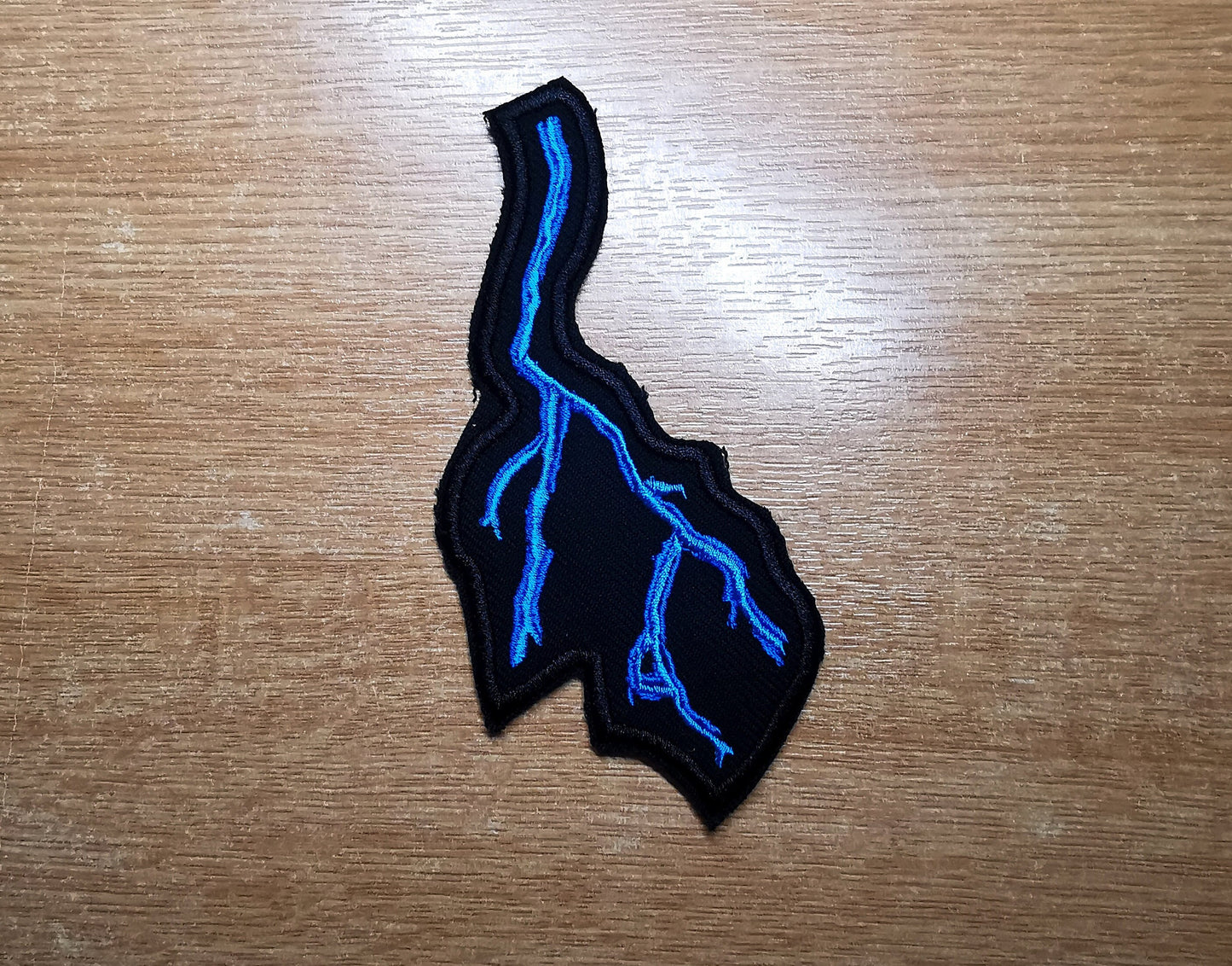 Forked Lightning Iron On Embroidered Patch Gothic Thrash Death Black Metal Battlejacket